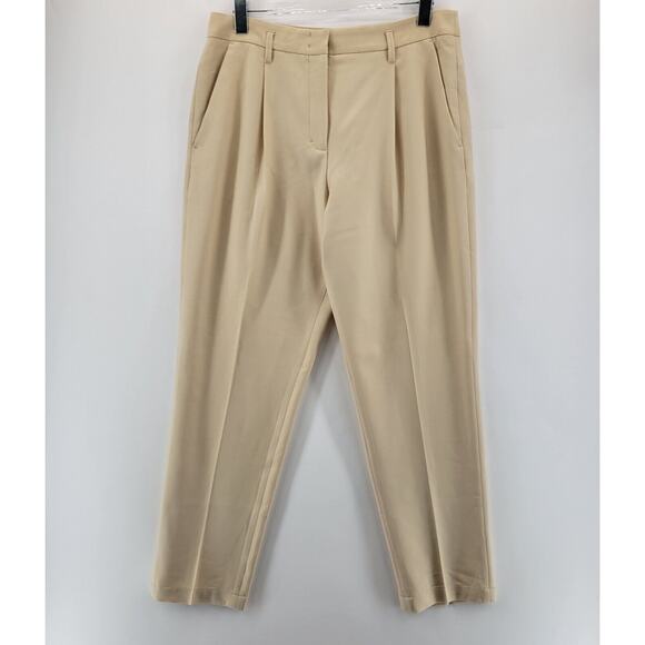Dorothee Schumacher Pleated Pants Women Large (4) Neutral Beige Wool Blend - Picture 1 of 12